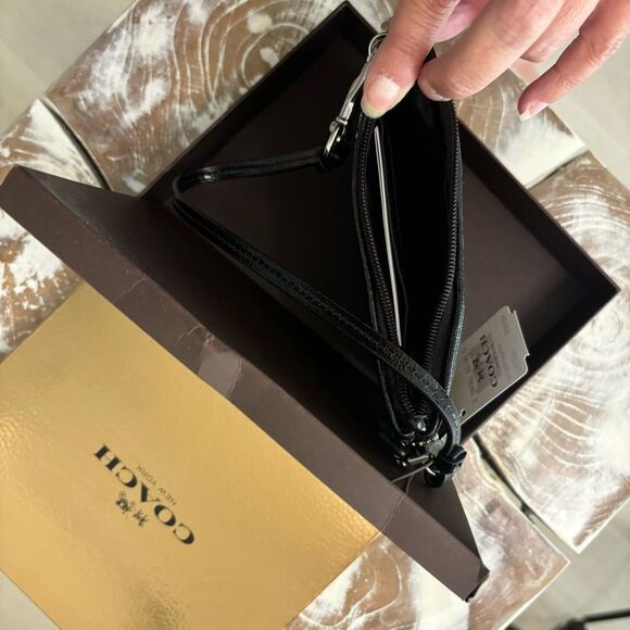 Coach Black Canvas Wristlet, New w/ Tags and Box - Picture 4 of 5